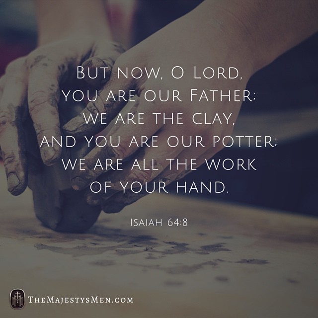 vessels work of God hands shaping clay pot image