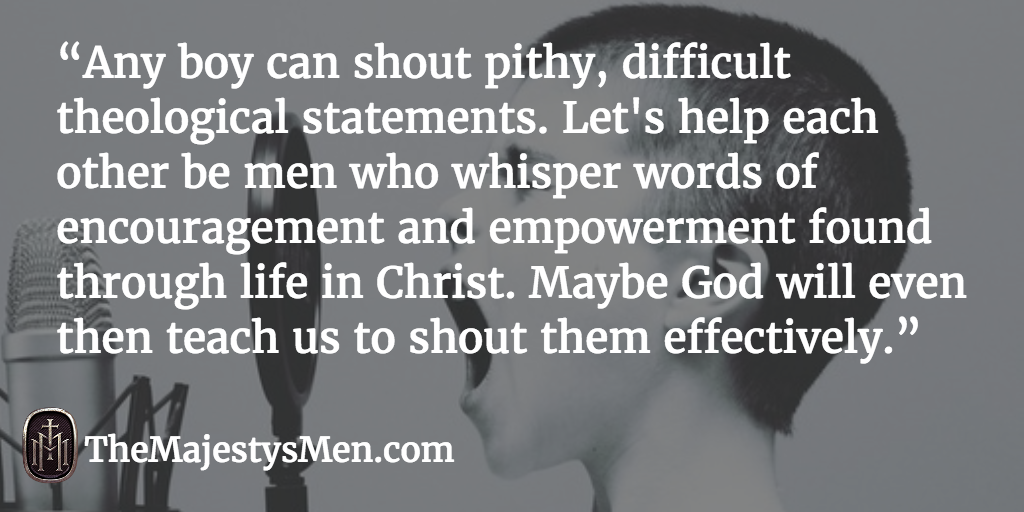 boys theology men encouragement shout image